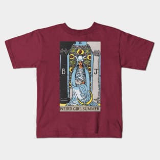 Tarot High Priestess - WEIRD GIRL SUMMER Kids T-Shirt